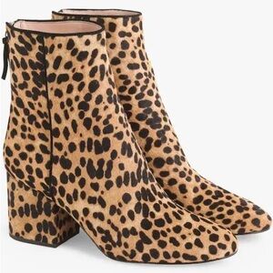 J Crew Sadie Calf hair leopard bootie 8.5